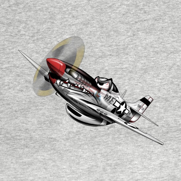 P-51 Mustang WWII Warbird Cartoon by hobrath